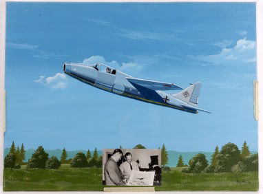 HANS VON OHAIN SIGNED PORTRAIT TURBOJET PLANE