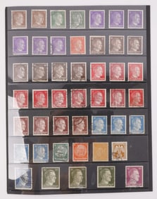 LOT OF 46 WWII GERMAN ADOLF HITLER POSTAGE STAMPS
