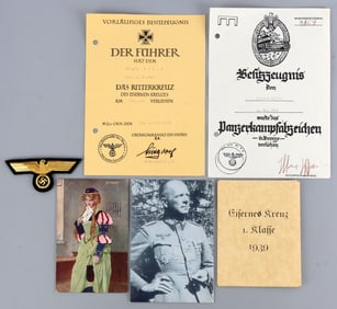 LOT OF 6 WWII GERMAN REICH PAPER & CLOTH MILITARIA