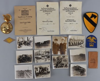 WWII LOT OF GERMAN DOCUMENTS WAR PHOTOS AND MORE