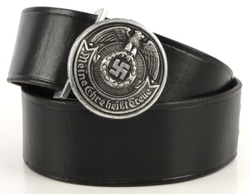 WWII GERMAN REICH SS LEATHER BELT WITH BUCKLE
