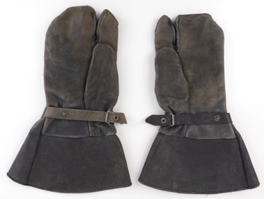 WWII GERMAN DISPATCH RIDER LEATHER GLOVES