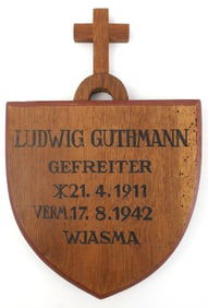WWII GERMAN THIRD REICH SOLDIER MEMORIAL PLAQUE