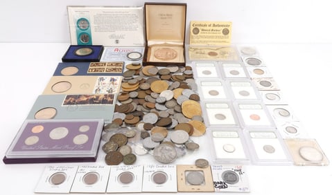OVER 5 POUNDS OF UNSEARCHED WORLD & U.S. COINS