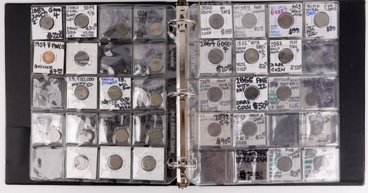 BINDER W 50 SHIELD NICKEL COINS SOME BETTER DATES