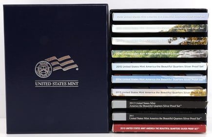 2010 TO 2019 10 AMERICA THE BEAUTIFUL SILVER PROOF