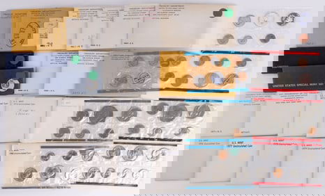 1960 TO 1980 21 U.S MINT UNCIRCULATED COIN SET LOT