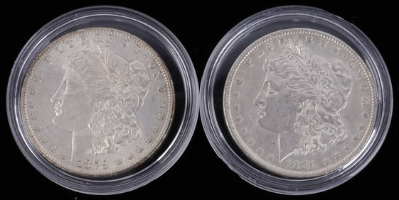 1879 & 1881 O UNCIRCULATED MORGAN SILVER DOLLARS