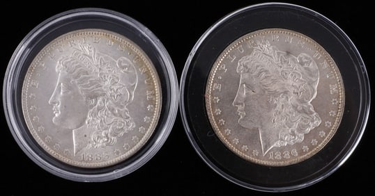 1886 & 1883 O MINT STATE MORGAN SILVER DOLLAR COIN