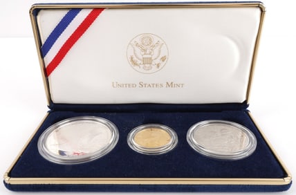 BALD EAGLE COMMEMORATIVE COIN SET GOLD & SILVER