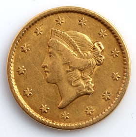 1850 US $1 ONE DOLLAR GOLD COIN