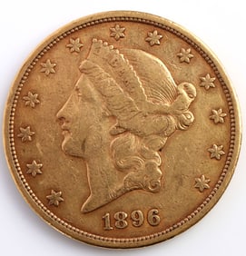 1896 US $20 TWENTY DOLLAR GOLD COIN
