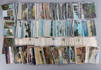LARGE LOT 400 VINTAGE & ANTIQUE FLORIDA POSTCARDS