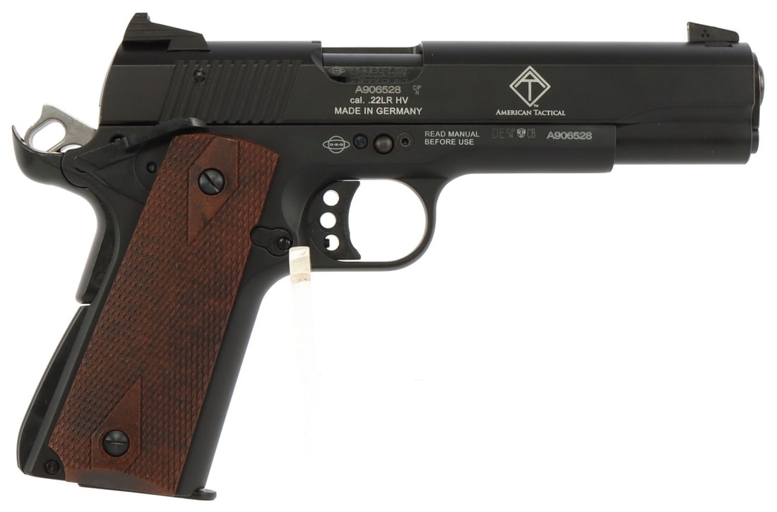 ATI GERMAN SPORT GUNS M1911 .22 LR PISTOL NIB: New in box ATI GSG M1911 semi-automatic pistol. Barrel 5 inches. Includes one (1) magazine. FFL required for transfer. No international shipping. Know your state's firearm laws before bidding. Caliber