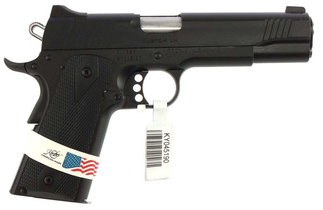 KIMBER CUSTOM LW LIBERTY 1911 .45 ACP PISTOL NIB: New in box Kimber Custom LW Liberty 1911 semi-automatic pistol. Lightweight aluminum frame, match-grade barrel and ANKA grips. Includes one (1) magazine. FFL required for transfer. No international sh