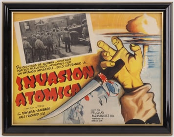 WWII POSTER INVASION ATOMICA 1ST YANK IN TOKIO