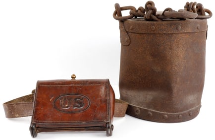 1904 SPANAM CARTRIDGE CASE & CIVIL WAR TAR BUCKET