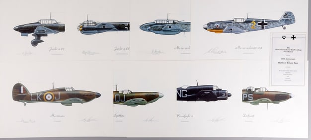 WWII BATTLE OF BRITAIN ANNIVERSARY PRINTS SIGNED