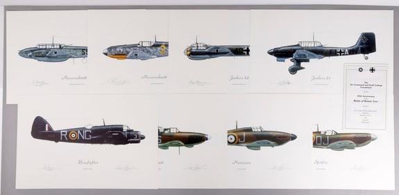 WWII BATTLE OF BRITAIN ANNIVERSARY PRINTS SIGNED