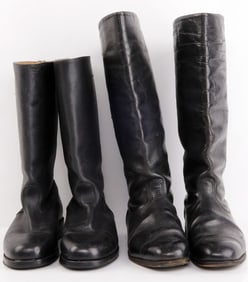 2 PAIRS OF WWII GERMAN THIRD REICH LEATHER BOOTS