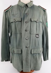WWII GERMAN POLICE M42 DRILLICH TUNIC HBT