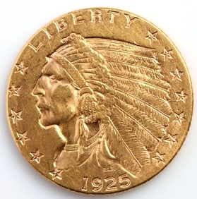 1925 D US $2.5 GOLD COIN INDIAN HEAD