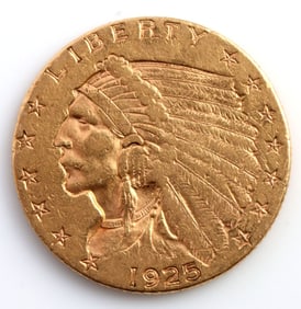 1925 D US $2.5 GOLD COIN INDIAN HEAD