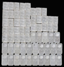 62 1 GRAM .999 SILVER BAR INGOT LOT VALCAMBI MAPLE