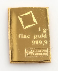 1 GRAM .999 FINE GOLD BAR ESSAYEUR