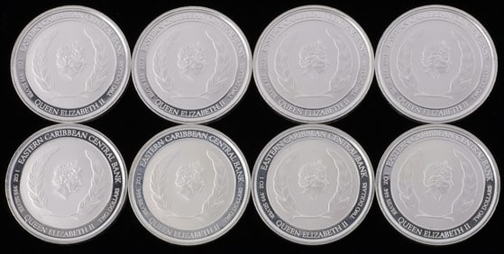 8 MONTSERRAT 2018 1 OZT OUNCE .999 FINE SILVER $2