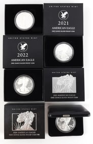 AMERICAN EAGLE SILVER PROOF LOT OF 4 2021-2024