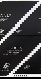 2012 & 2016 LIMITED EDITION SILVER PROOF SET LOT: 2 Sets each as issued by the U.S. Mint This lot reserved at melt.