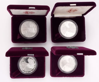 AMERICAN EAGLE SILVER PROOF LOT OF 4 MIXED DATE
