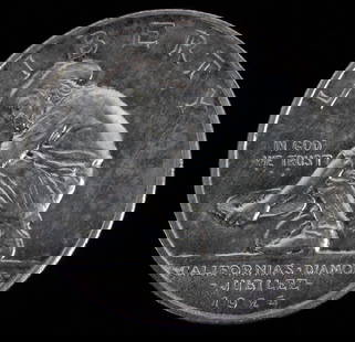 1925 S US CALIFORNIA DIAMOND JUBILEE HALF DOLLAR: Nice cartwheel effect. Mint state details. This lot reserved at melt.