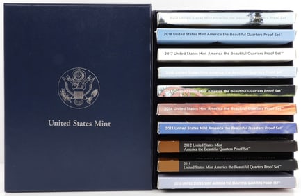 2010 TO 2019 10 AMERICA THE BEAUTIFUL PROOF SETS