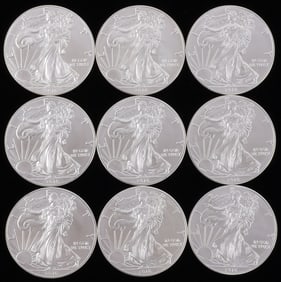 9 2016 1 OZT OUNCE SILVER AMERICAN EAGLE BU COINS