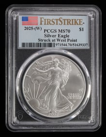 2025 W PCGS MS70 SILVER AMERICAN EAGLE COIN