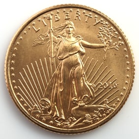 2016 GOLD 1/10 OZT OUNCE AMERICAN EAGLE BU COIN
