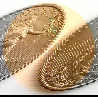2016 GOLD 1/10 OZT OUNCE AMERICAN EAGLE BU COIN: Brilliant uncirculated. This lot reserved at melt.