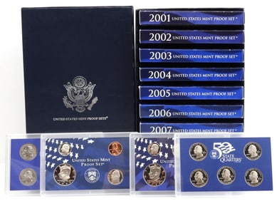2000 2002 2003 2004 2005 2006 2007 U.S. PROOF SETS