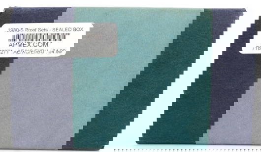 PROOF SET LOT 1980 SEALED MINT BOX OF 5: In original mint mailer box.