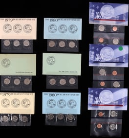 1979 1980 1999 U.S. MINT UNCIRCULATED DOLLAR 9 SET