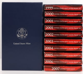 10 U.S. MINT 1999 TO 2007 UNCIRCULATED SET SEALED
