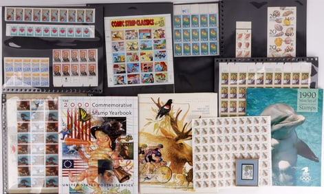 OVER $300 IN UNUSED MINT POSTAGE STAMPS COMMEMS