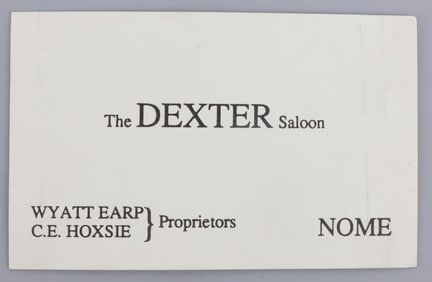 DEXTER SALOON WYATT EARP NOME BUISINESS CARD
