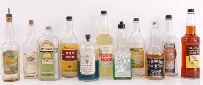 LOT OF 11 ANTIQUE APOTHECARY DRUG STORE VIALS