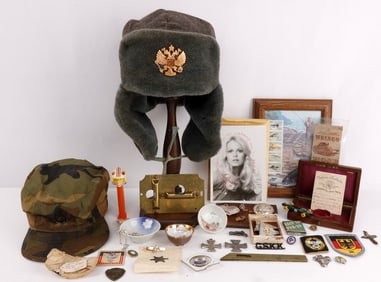 LARGE LOT GENERAL ANTIQUES MILITARY BIG VARIETY