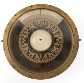 C. PLATH BRASS SHIPS COMPASS BINNACLE