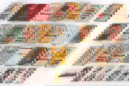 LOT OF 25 ANTIQUE EMPTY CIGARETTE PACKS