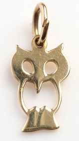 14KT YELLOW GOLD OWL PENDANT